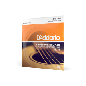 D'Addario EJ15 Phosphor Bronze Acoustic Guitar Strings, Extra Light, 10-47