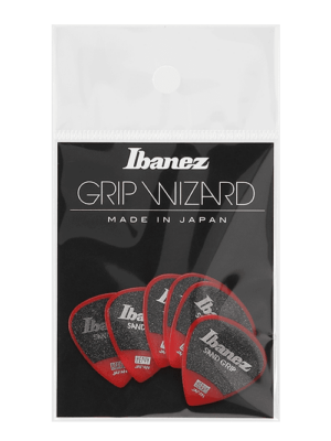 Ibanez Grip Wizard Series Sand Grip Picks PPA16HSG-RD (6-pack)