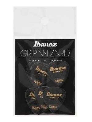 Ibanez Grip Wizard Series Sand Grip Picks PPA16XSG-BK (6-pack)