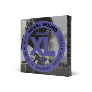 D'Addario EXL115-3D Nickel Wound, Medium/Blues-Jazz Rock, 11-49, 3 set