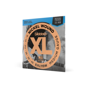 D'Addario EXL115W Nickel Wound, Medium/Blues-Jazz Rock, avvolgimento terza corda, 11-49