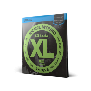 D'Addario EXL165-5 Nickel Wound 5-String Bass, Custom Light, 45-135, Long Scale