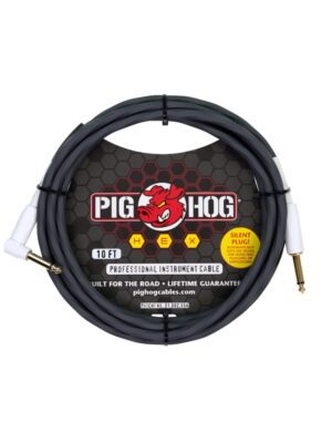 Pig Hog Hex Silent Cable 10Ft (3m), Angolato Grigio