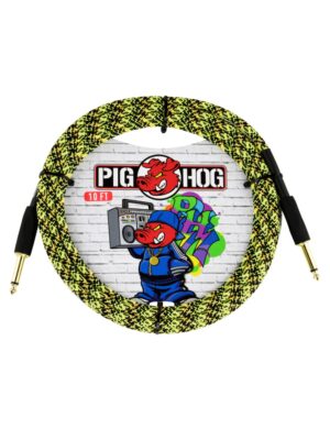 Pig Hog Vintage Series Instrument Cable Yellow Graffiti 3m