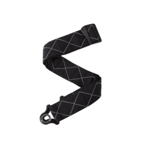 D'Addario 50BAL02 Tracolla con sistema Auto Lock, Black Padded Diamonds