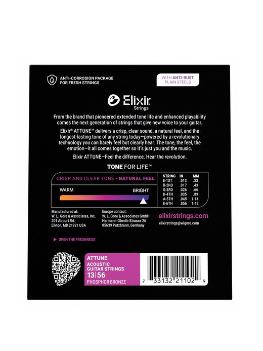 Elixir 21102 Acoustic Phosphor Bronze ATTUNE 13-56 - immagine 2