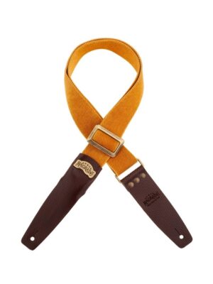 Magrabò Stripe SC Cotton Washed Ocra 5 cm terminali Twinkle Marrone Scuro, fibbia Recta Ottone 241.150M