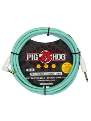 Pig Hog Hex Silent Cable 10Ft (3m) Angolato Surf Green